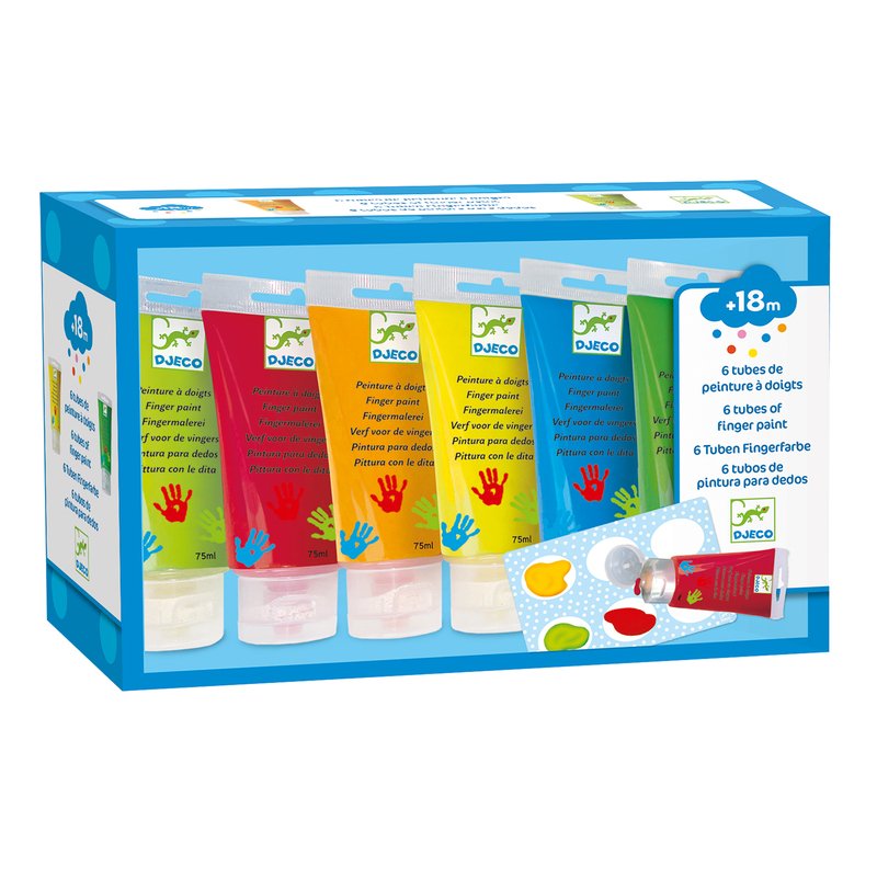 Djeco Finger Paint Tubes Classic Colours