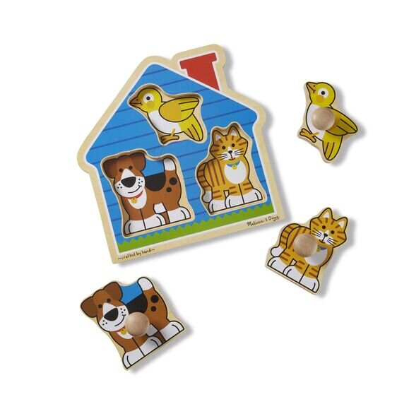 Melissa & Doug Giant Wooden Knob Puzzle Pets