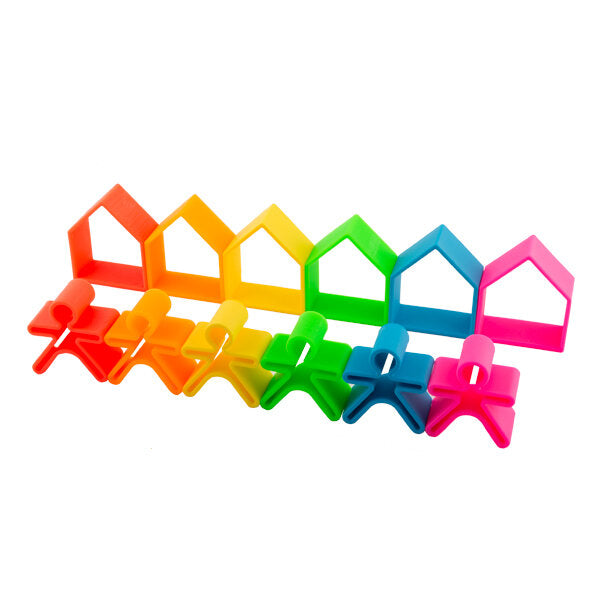 DENA Toys Kid 6pc and House 6pc Neon