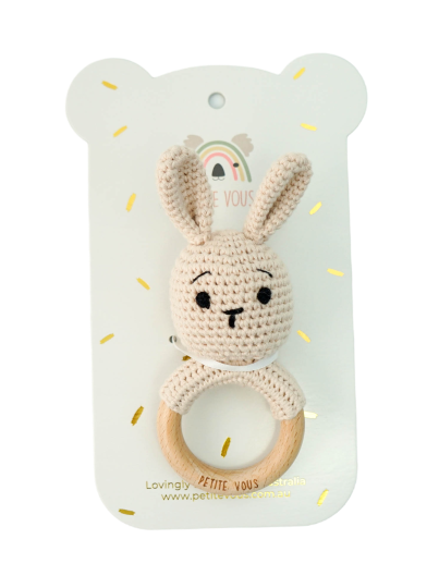 Petite Vous Crochet Ring Rattle Bunny