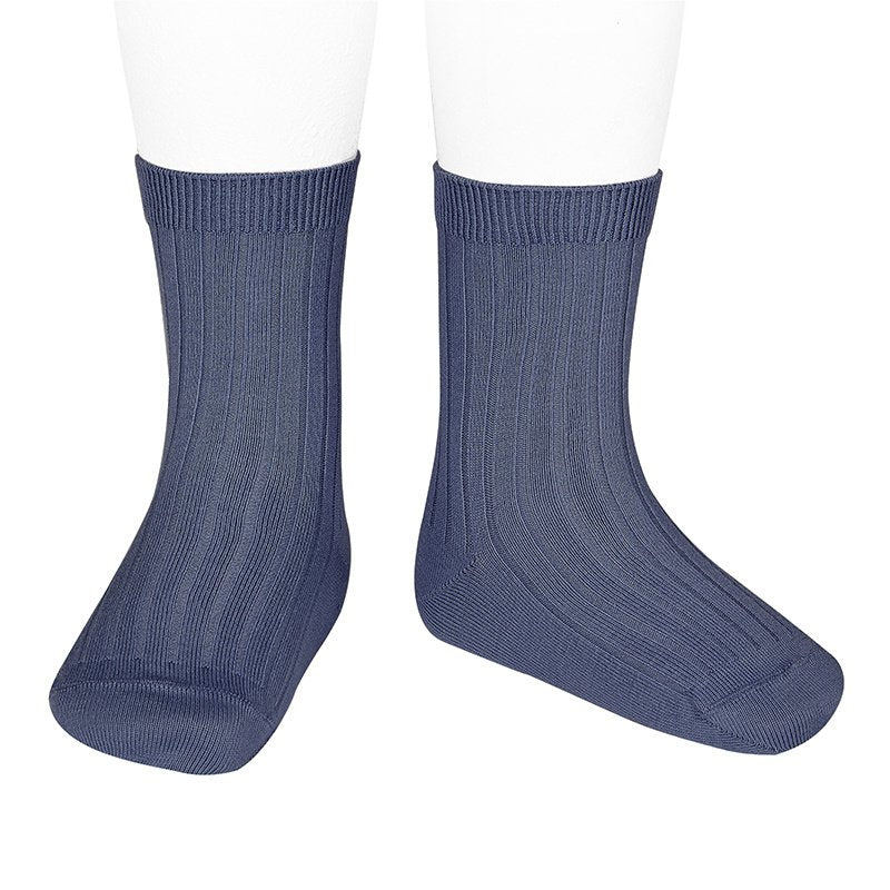 Condor Dusty Blue (Jeans) Short Rib Socks