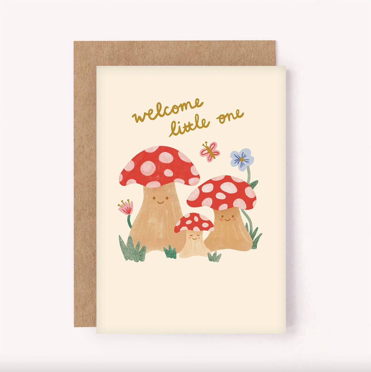 Lauren Sissons Welcome Little One Mushroom Card