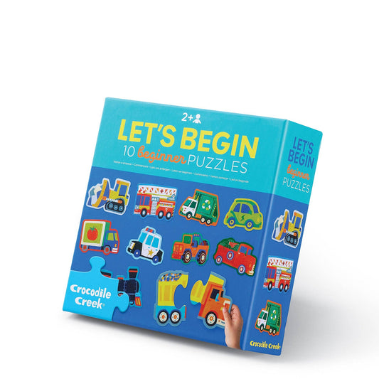 Crocodile Creek Let's Begin 10x2pc Puzzles Vehicles