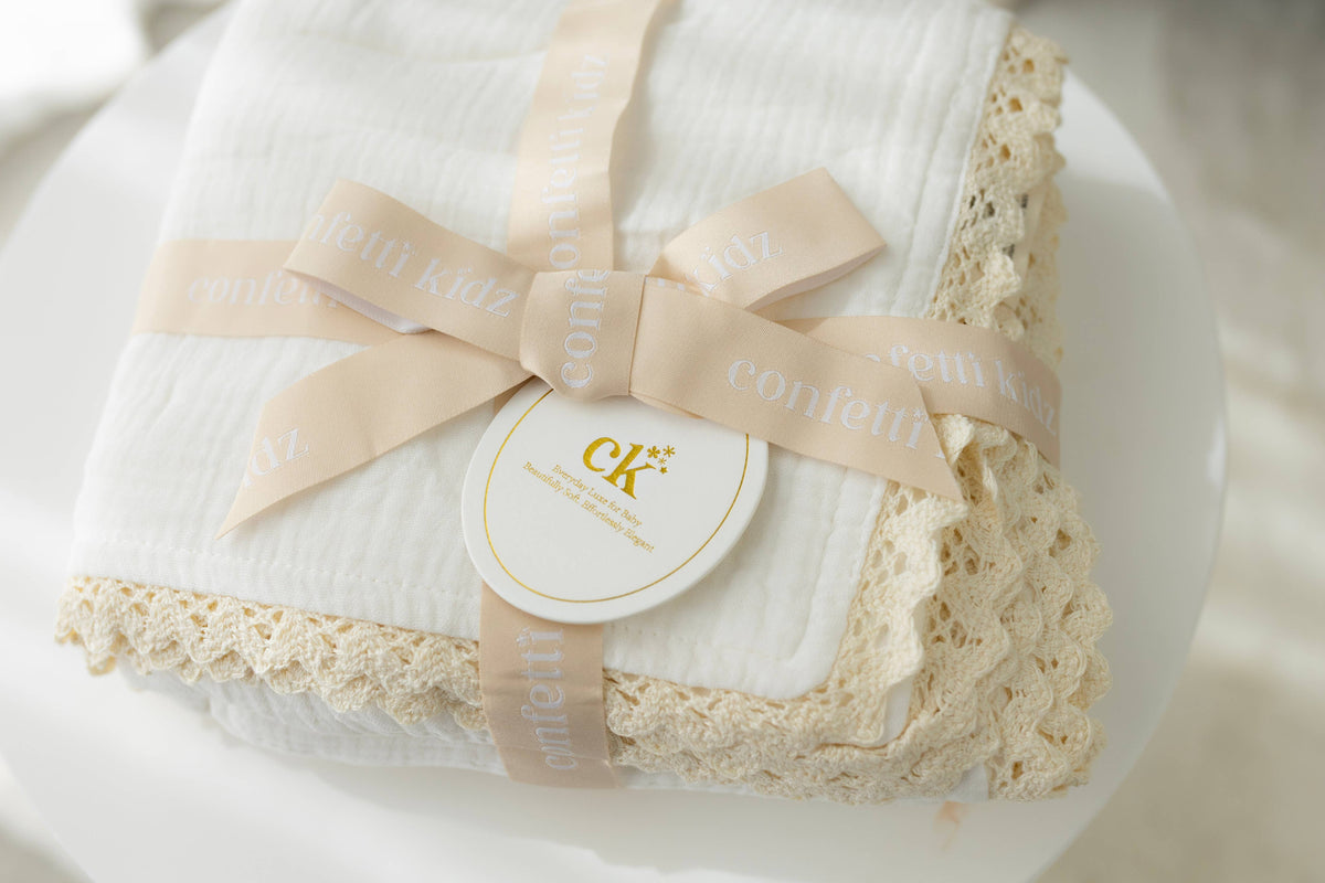 Confetti Kids Classic Muslin Blanket | White