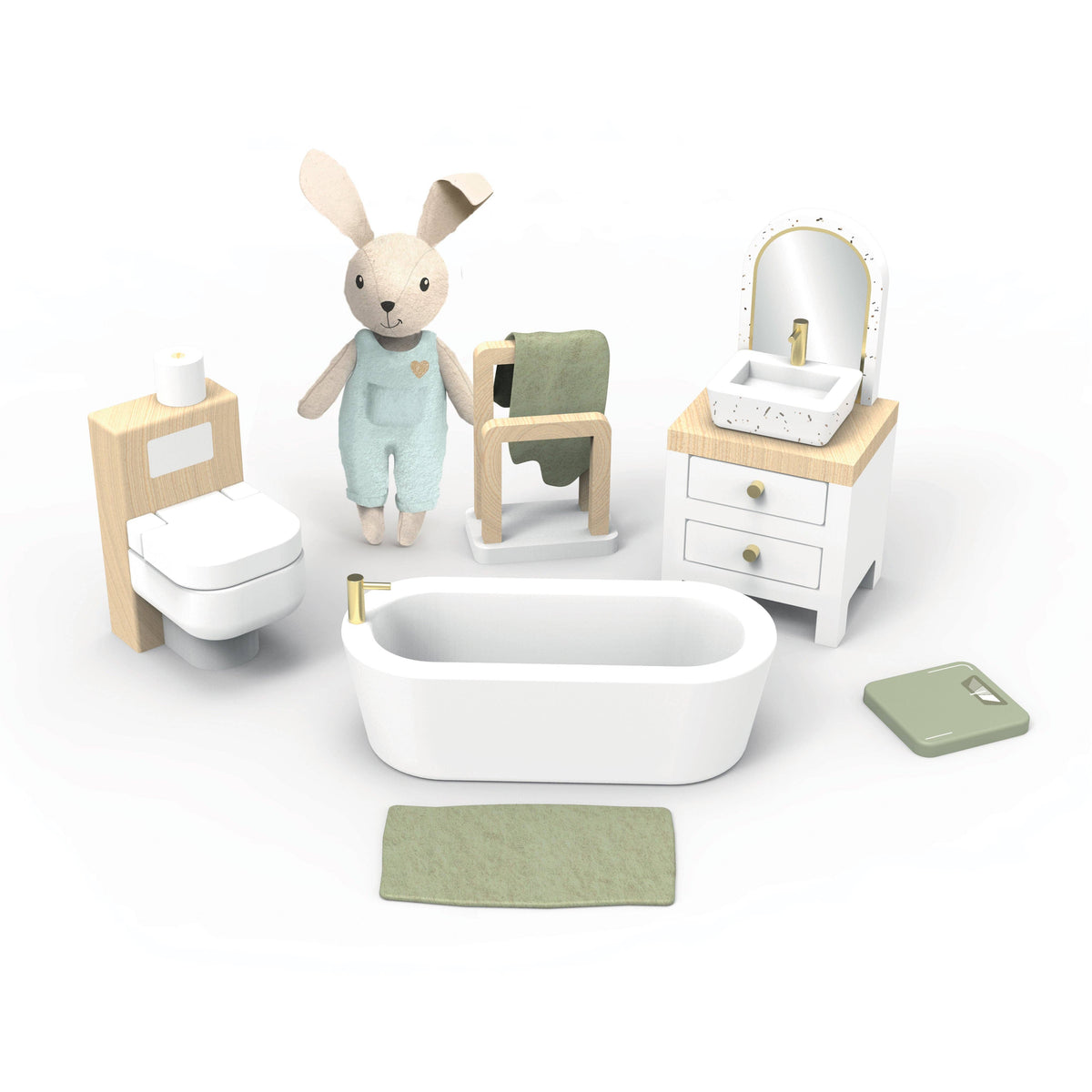 Speedy Monkey Doll House Bathroom +  1 Character
