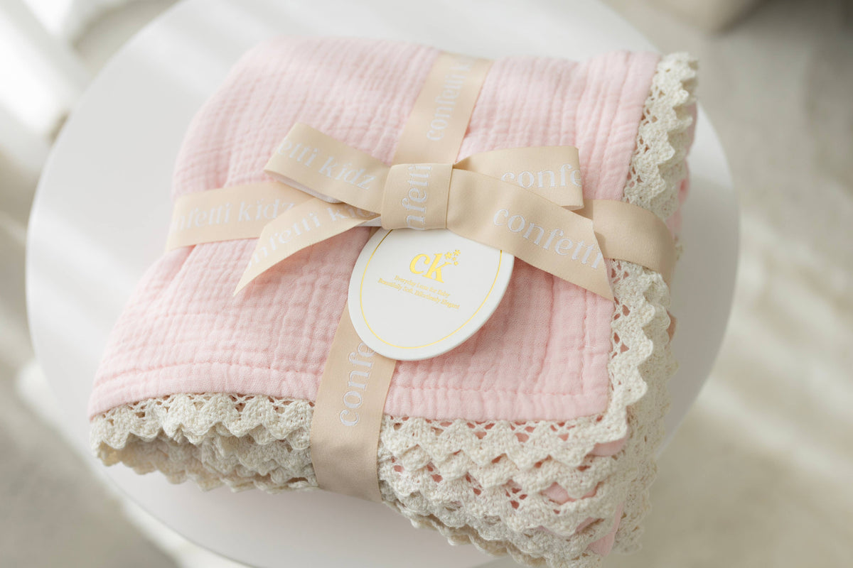 Confetti Kids Classic Muslin Blanket | Soft Pink