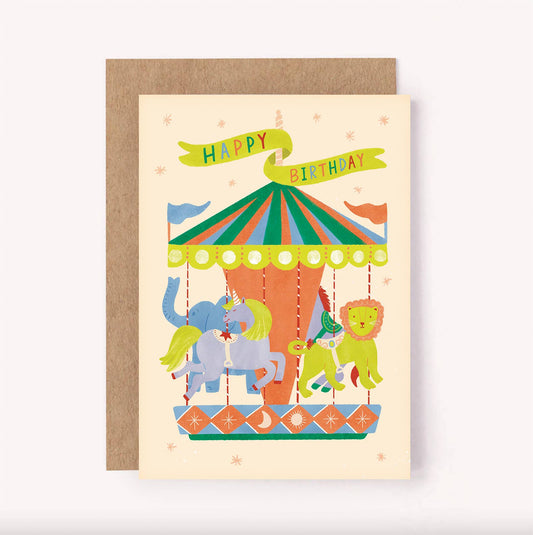 Lauren Sissons Carousel Ride Birthday Card