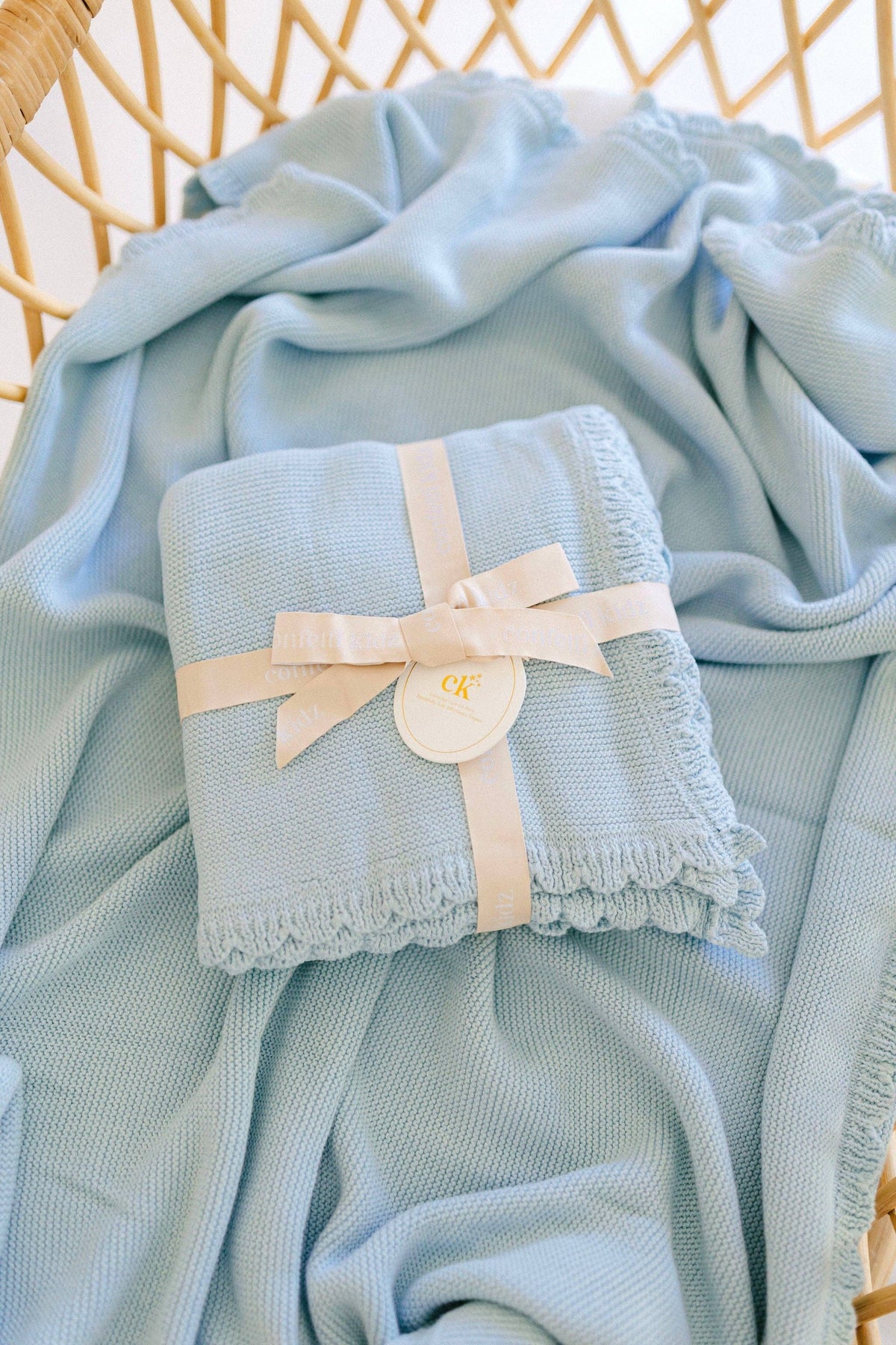 Confetti Kids Heritage Knit Blanket | Traditional Blue
