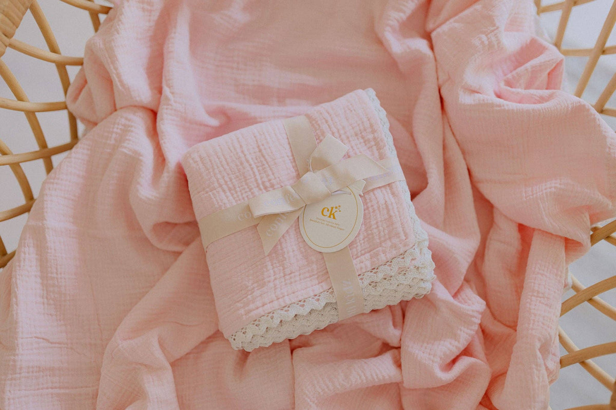 Confetti Kids Classic Muslin Blanket | Soft Pink