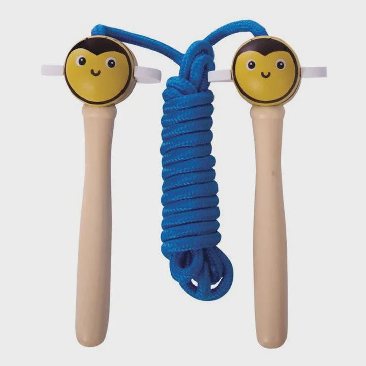 Bee Discovery Zone Wooden Skipping Rope – Garden Friends with wooden handles and colourful garden-themed design, a fun outdoor toy for active play and coordination.