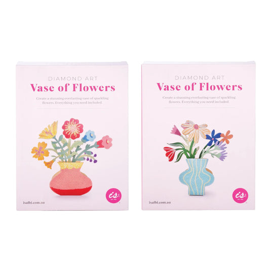 IsGift Diamond Art Vase of Flowers DIY craft kit featuring colourful sparkling floral design for creative kids’ art projects