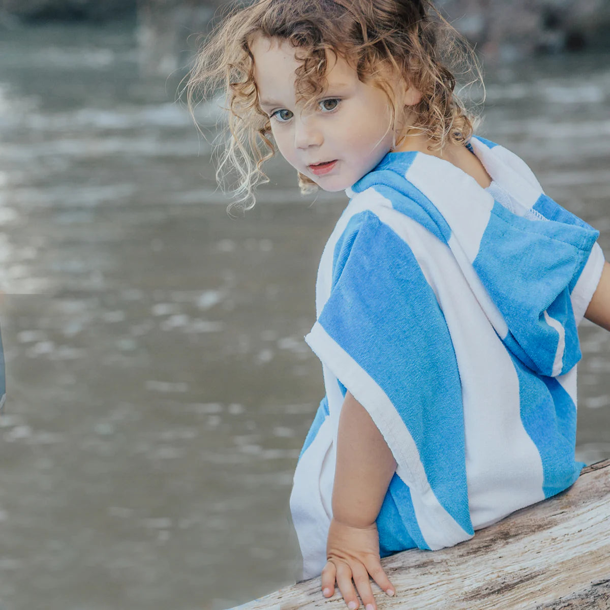 Crywolf Hooded Towel Deep Sea Stripe