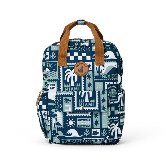 Crywolf Mini Backpack Blue Postcards