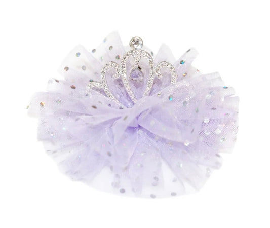 Goody Gumdrops Silver Sequin Tulle Tiara Clip Lilac