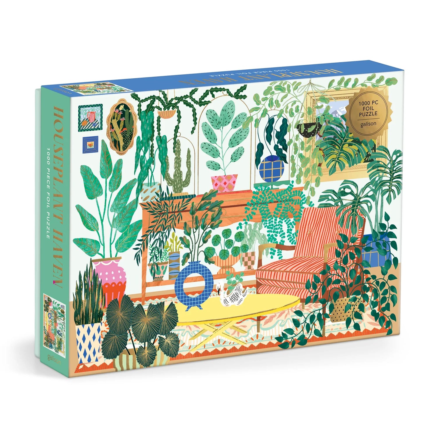 Galison 1000pc Jigsaw Puzzle Houseplant Haven Foil