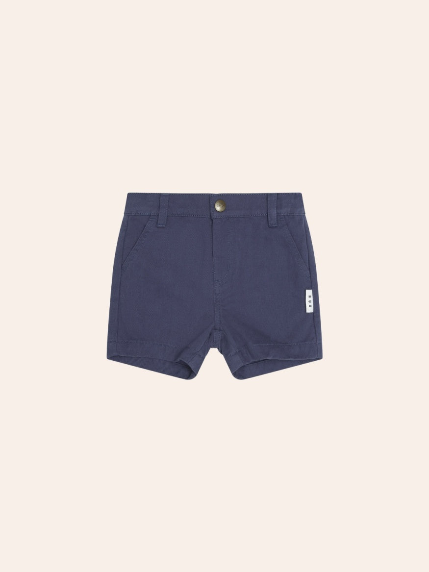 Huxbaby chino shorts in a neutral colour with a comfortable elastic waistband