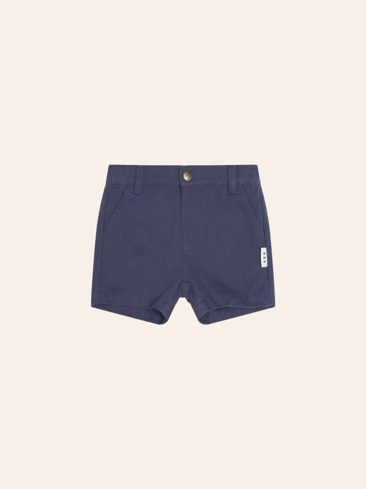 Huxbaby chino shorts in a neutral colour with a comfortable elastic waistband