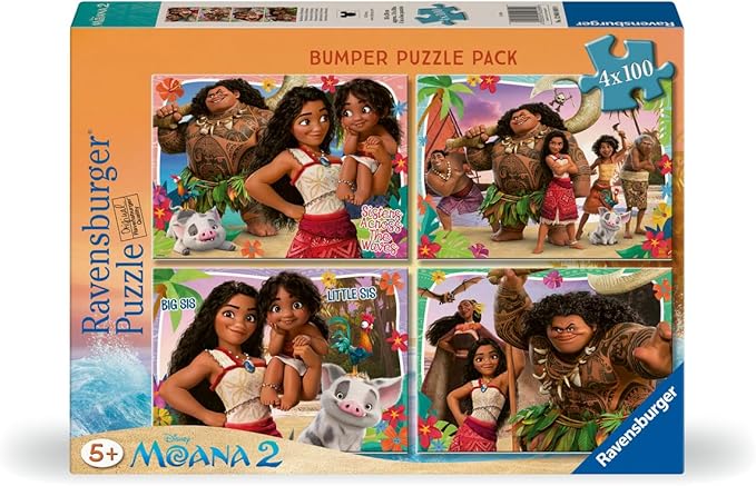 Ravensburger Disney Moana 2 Bumper Pack Puzzle 4x100 Pieces
