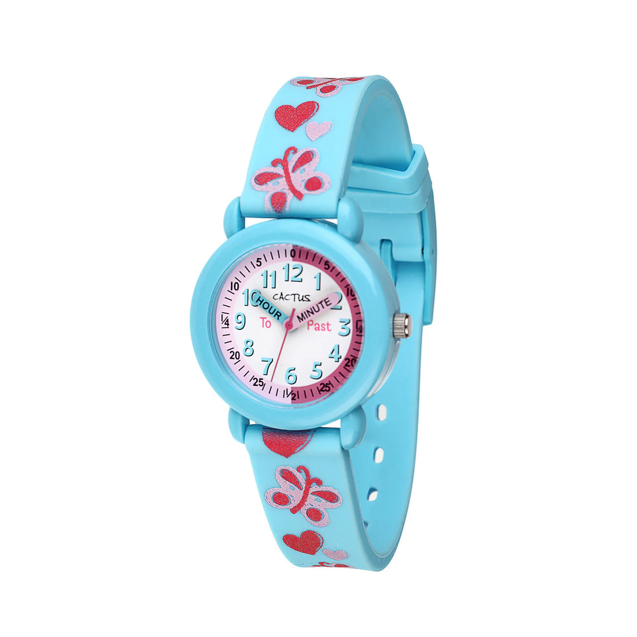 Cactus Watch Time Teacher Blue Butterfly