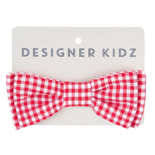 Designer Kids Red Gingham Bow Tie