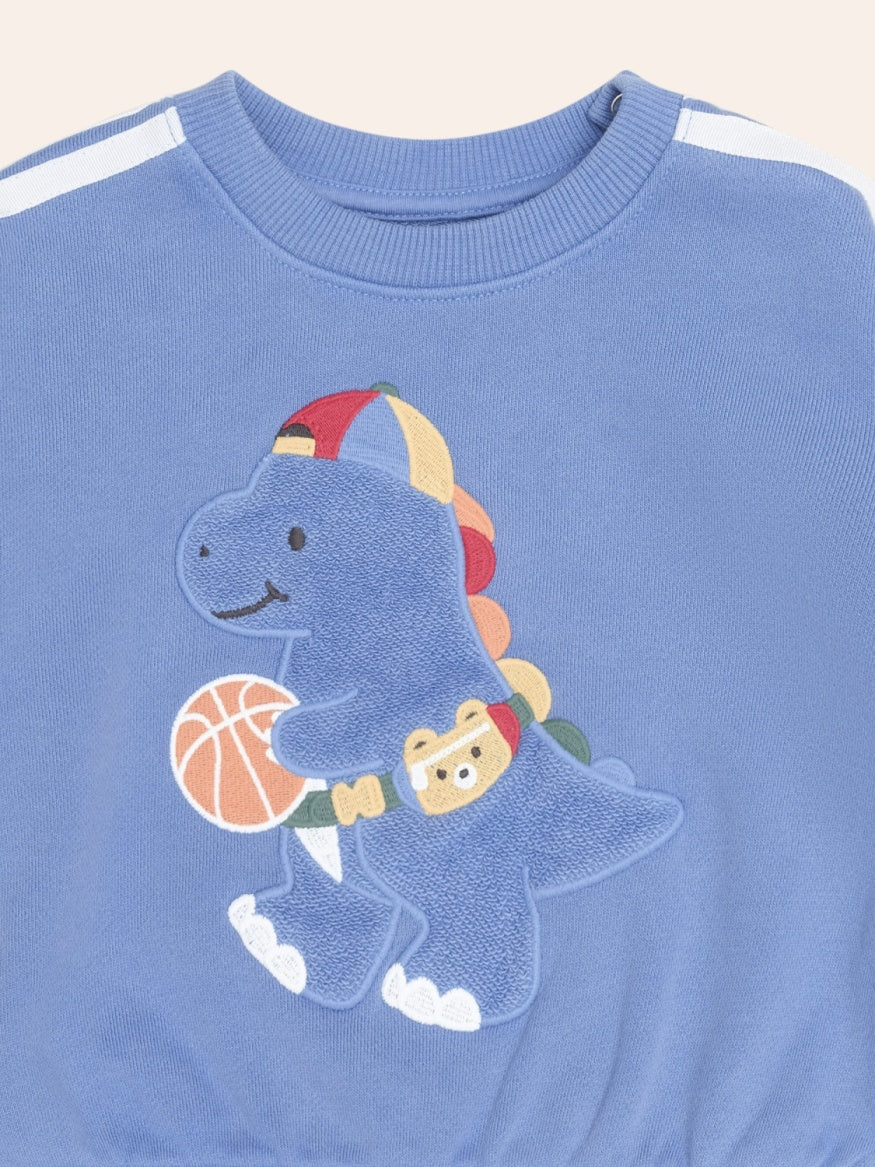 Huxbaby Baller Dino Sporty Stripe Sweatshirt
