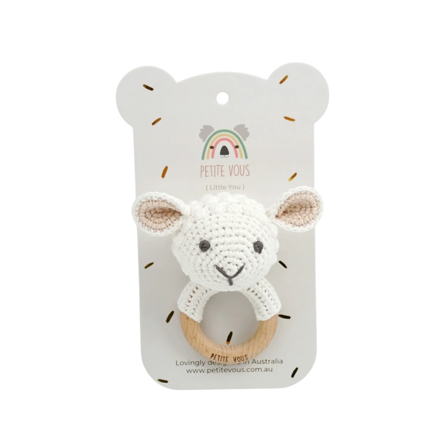 Petite Vous Crochet Ring Rattle Ellis Lulu Lamb