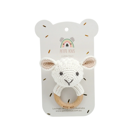 Petite Vous Crochet Ring Rattle Ellis Lulu Lamb