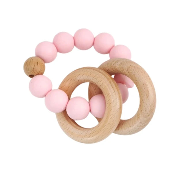 Petite Vous Silicone and Beechwood Teething Ring - Assorted