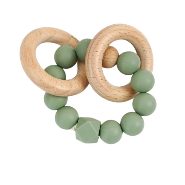 Petite Vous Silicone and Beechwood Teething Ring - Assorted