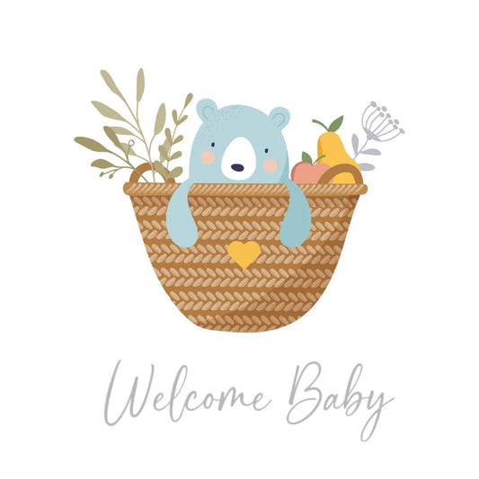 Petite Vous Greeting Card Welcome Baby Bear