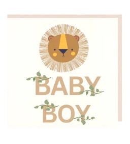 Petite Vous Greeting Card Baby Boy Lion