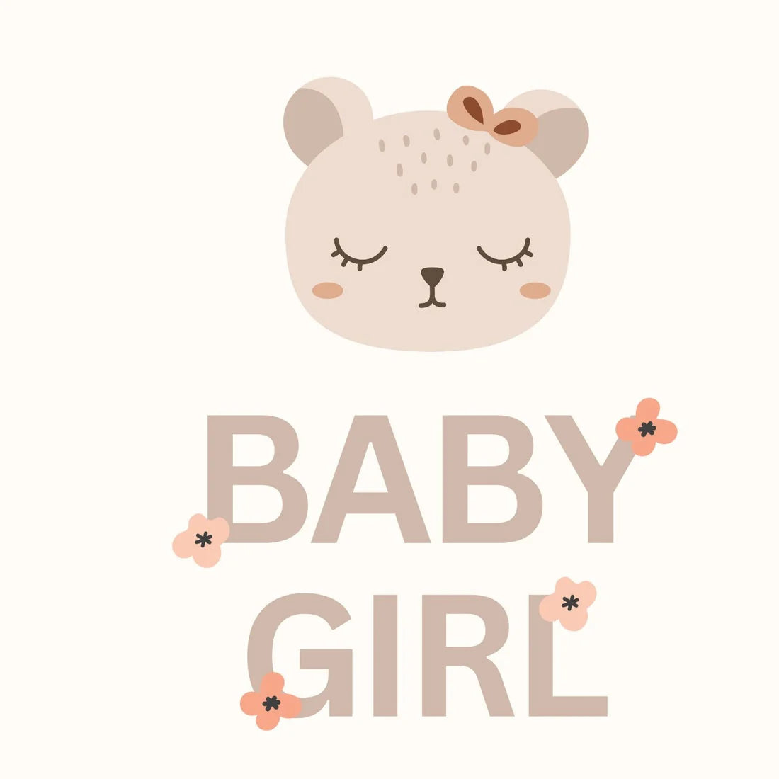 Petite Vous Greeting Card Baby Girl Bear