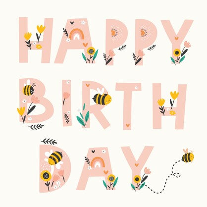 Petite Vous Greeting Card Happy Birthday Bees