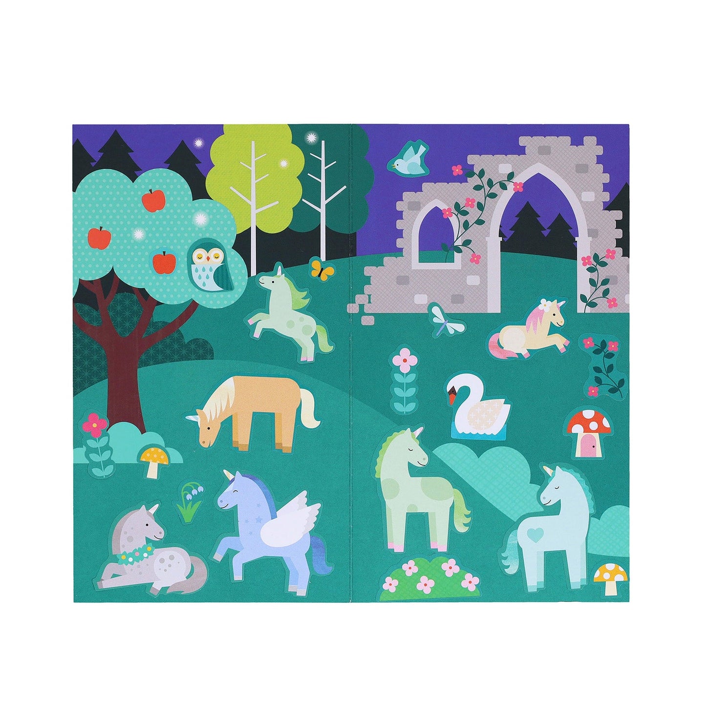 Petit Collage Mini Sticker Set Unicorn Forest