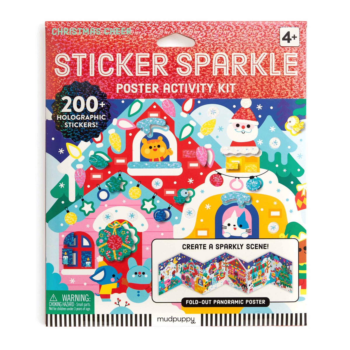 Mudpuppy Christmas Cheer Sticker Sparkle Poster Activity Kit