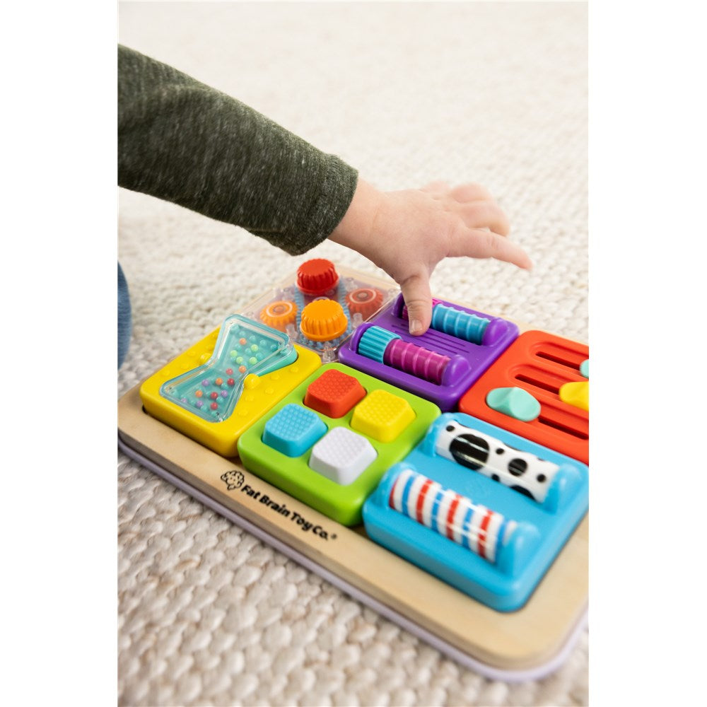 Fat Brain Toys PlayTab Sensory Tile Set 5 (Threads, Teeter Totter, Keyboard)