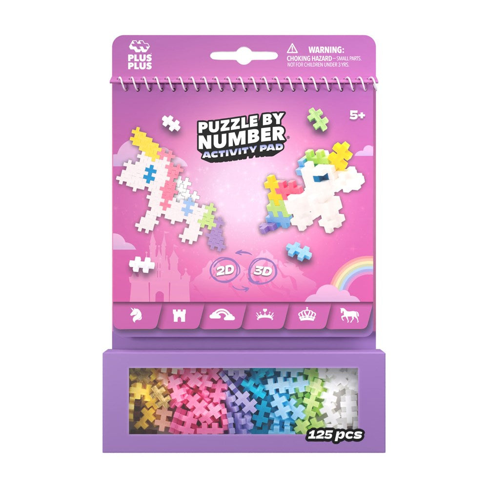 Plus-Plus Activity Pad Puzzle by Number Fairy Tale Unicorns