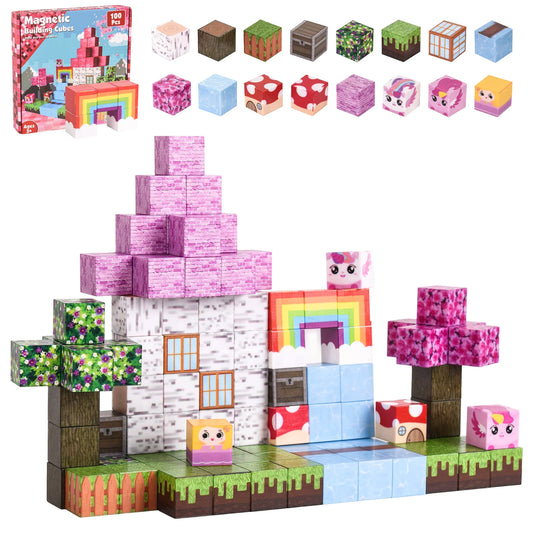 Milliefun Unicorn Rainbow Set 100 Piece Magnetic Building Cubes
