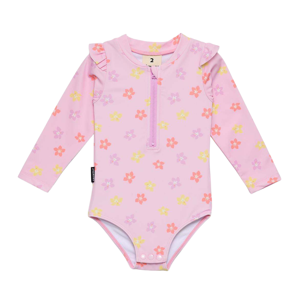 Crywolf Baby Long Sleeve Swimsuit Hibiscus Bloom