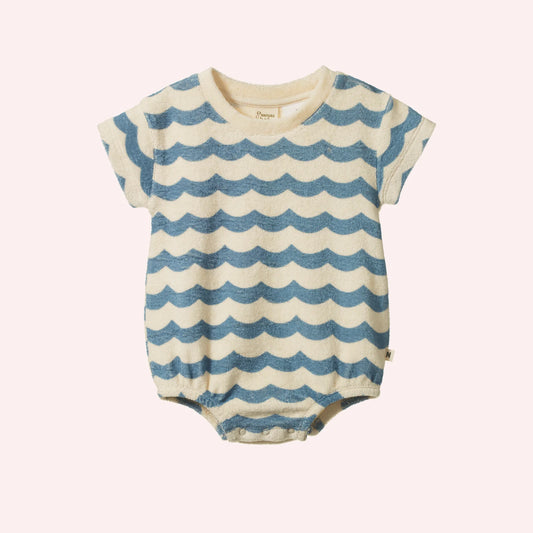 Nature Baby Juno Romper Terry Waves Print