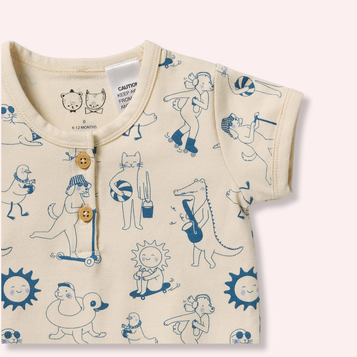 Wilson & Frenchy Tout Est Magique Organic Henley Bodysuit