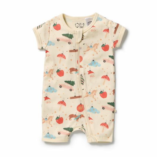 Wilson & Frenchy Deck the Halls Organic Boyleg Zipsuit