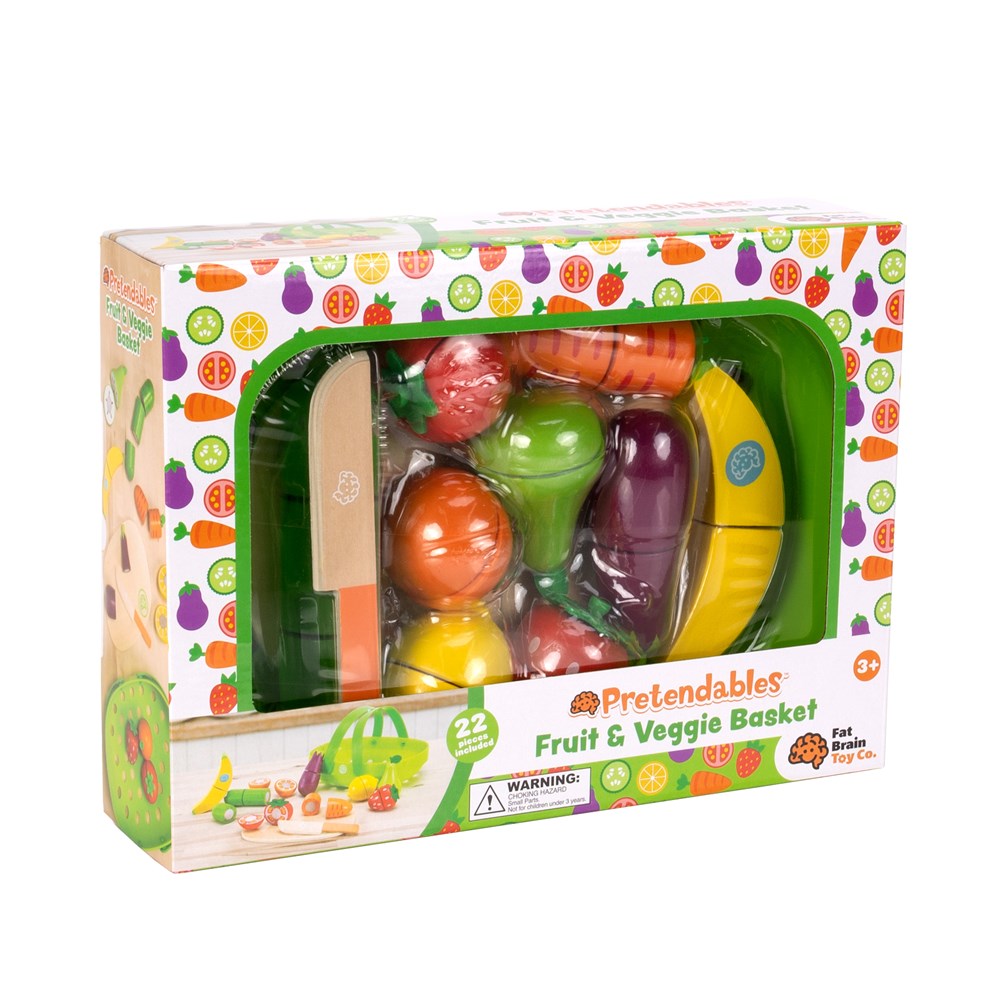 Fat Brain Toys Pretendables Fruit & Veggie Basket Set
