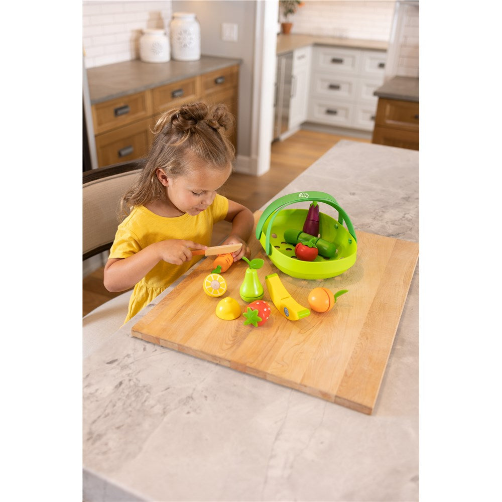 Fat Brain Toys Pretendables Fruit & Veggie Basket Set