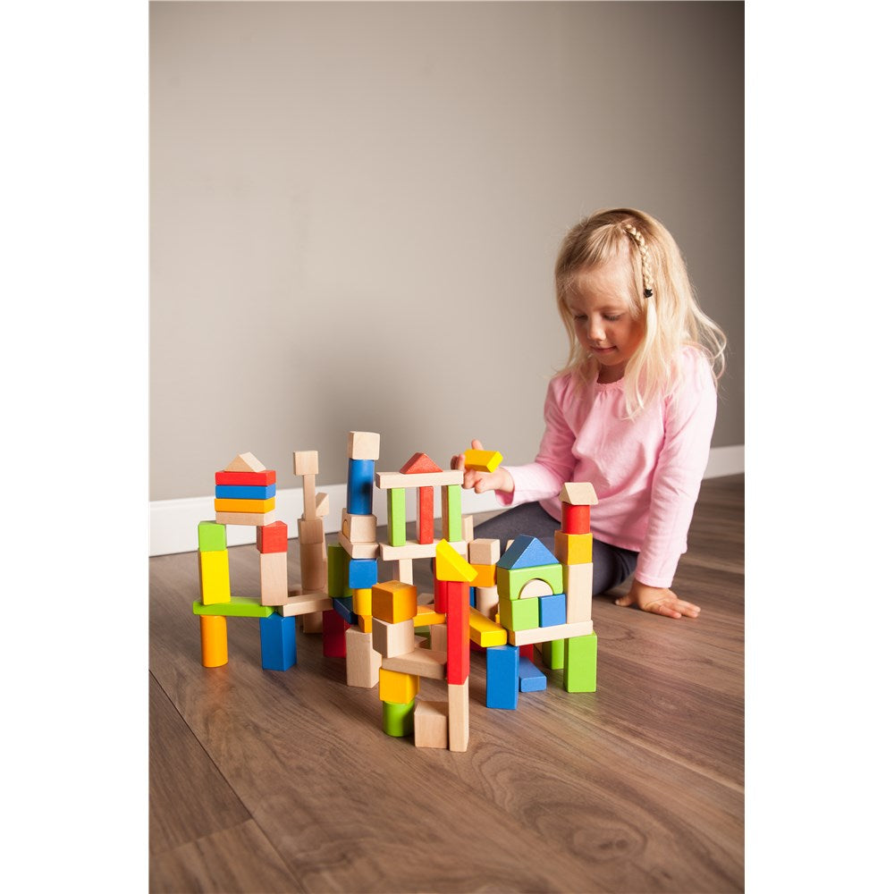 Fat Brain Toys TimberBlocks 100 Piece Wooden Block Set