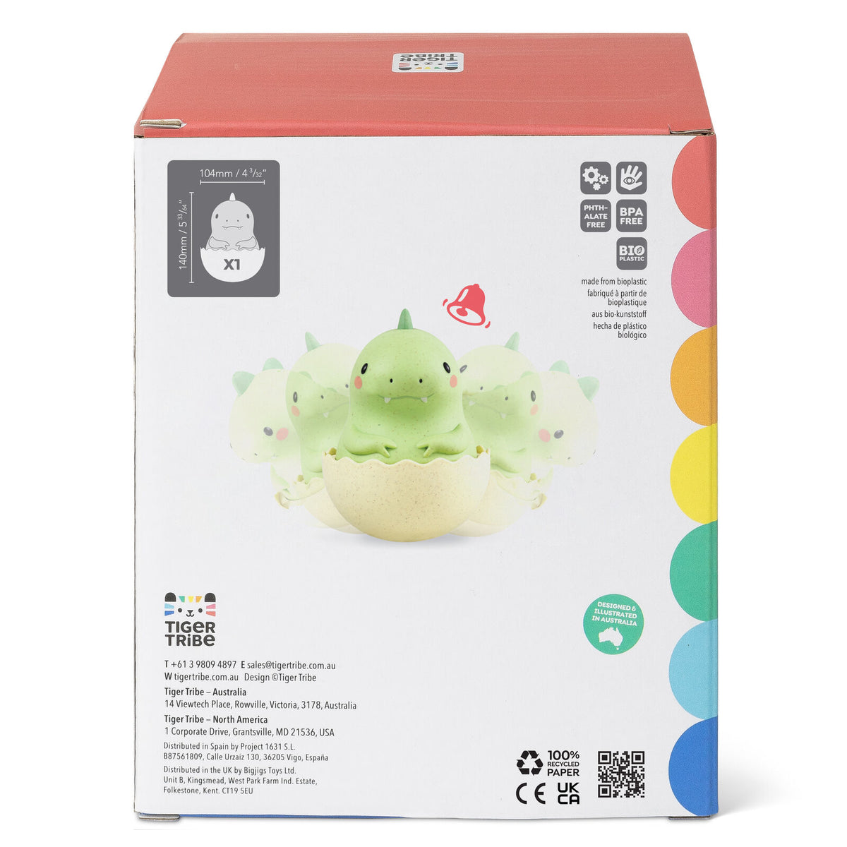Tiger Tribe Silicone Rattle Dino
