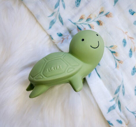 Tikiri Turtle Rubber Teether Rattle and Bath Toy
