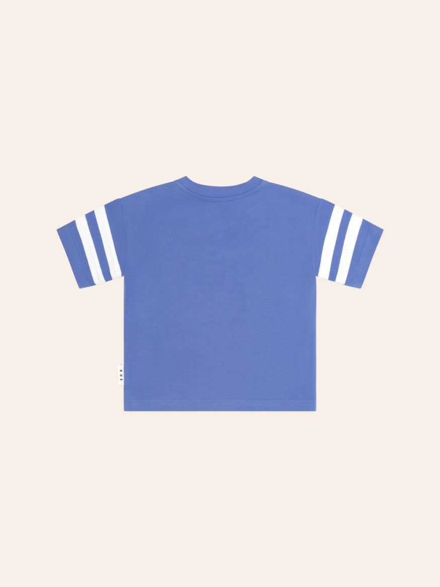 Back view of Huxbaby Beach Buggy Sporty Slouchy Tee featuring a relaxed oversized fit, soft fabric, and sporty beach-inspired design for kids.