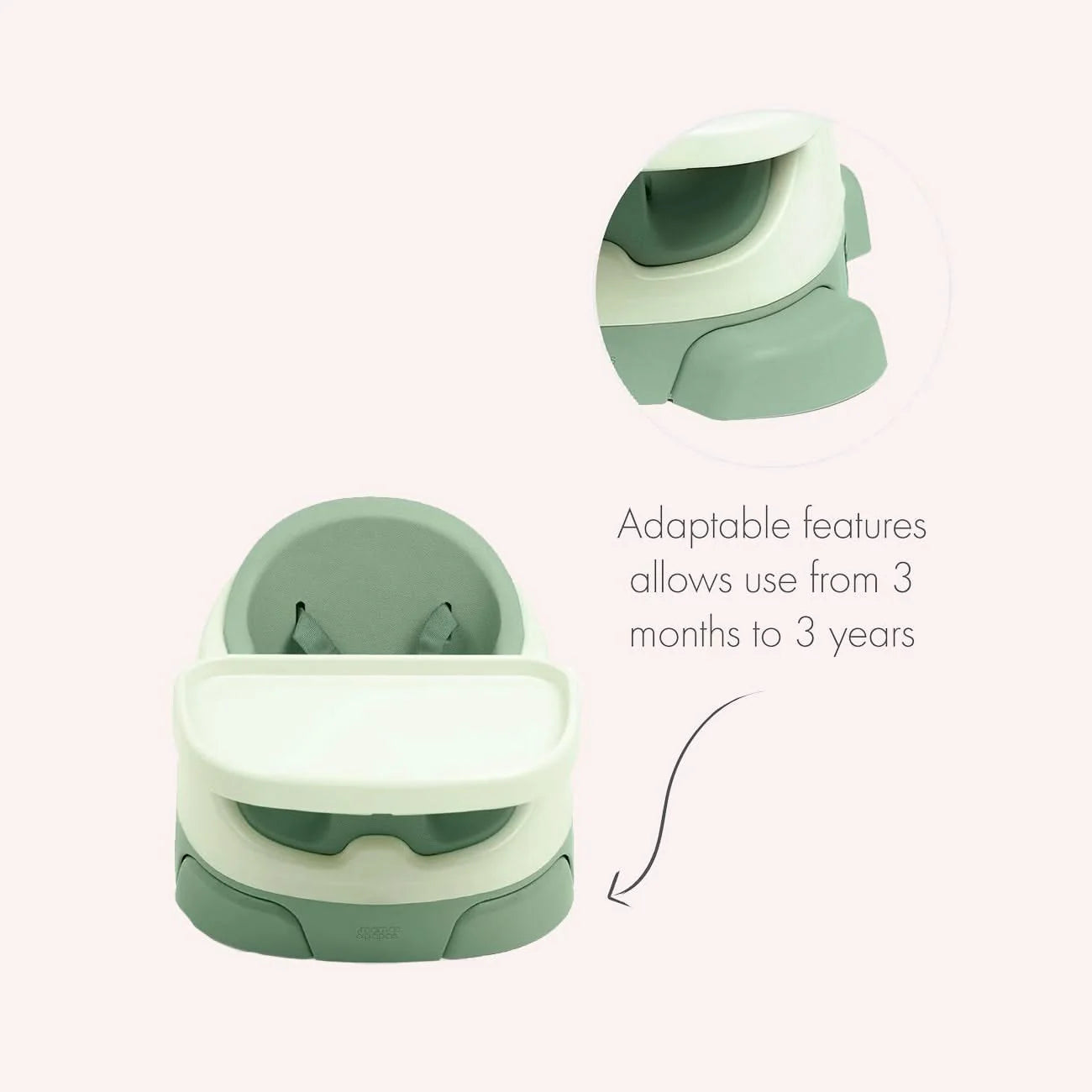 Mamas & Papas Bug 3 in 1 Floor & Booster Seat Bundle and activity Bar Clay