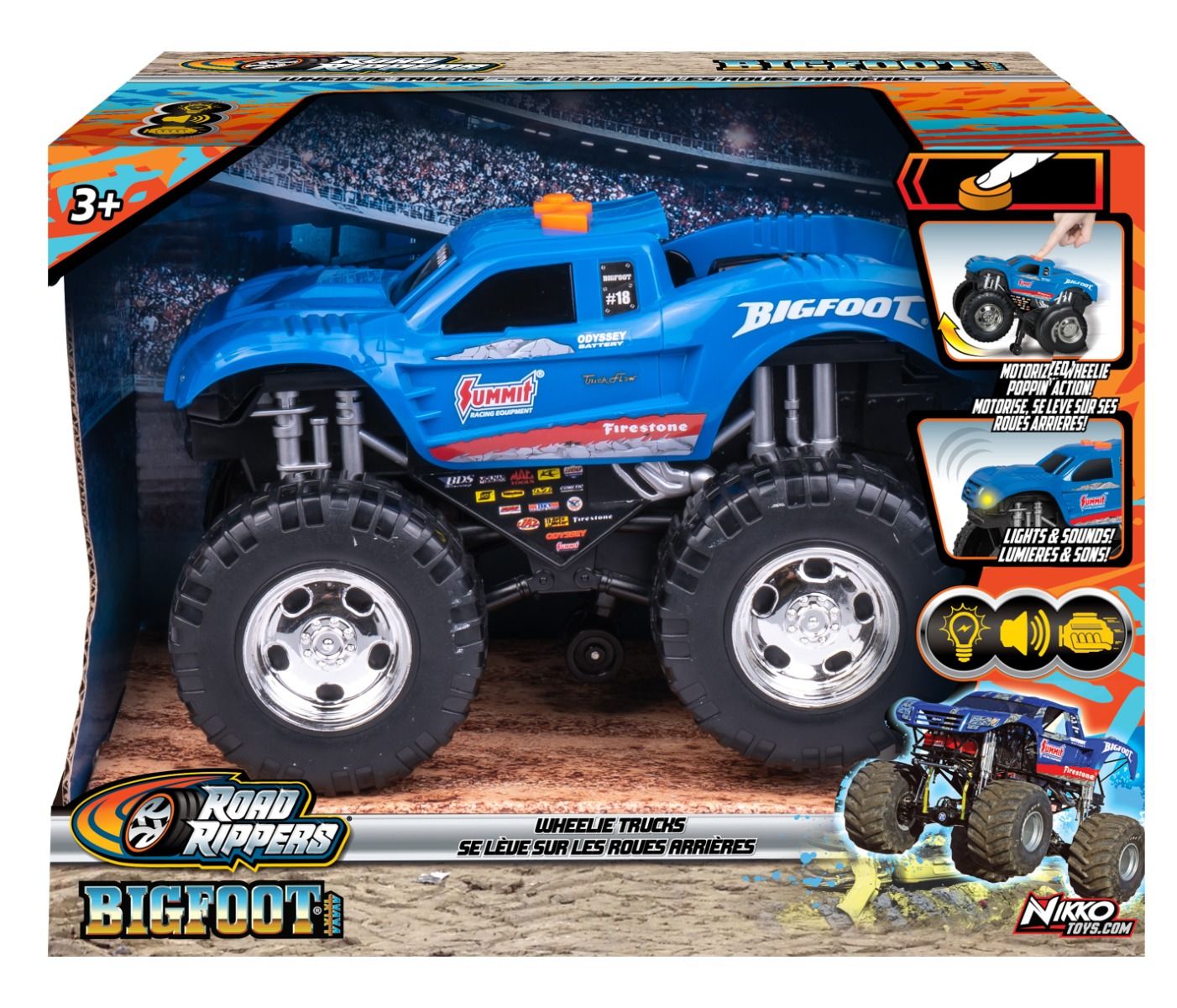 Blue Road Rippers BIGFOOT Wheelie Trucks monster truck toy with oversized wheels and action-packed stunt play